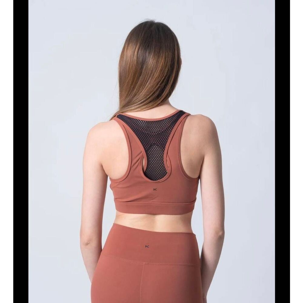 Koral Tangled Blackout Sports Bra Bronze/Black Size Small